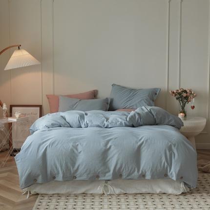 91家纺网 家纺一手货源 找家纺 （总）寐眠 22年A类水洗棉全棉纽扣款四件套