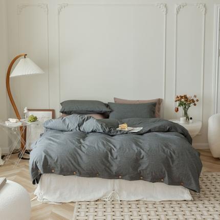 91家纺网 家纺一手货源 找家纺 （总）寐眠 22年A类水洗棉全棉纽扣款四件套