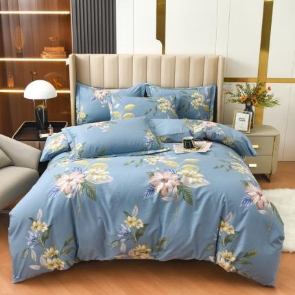 91家纺网 家纺一手货源 找家纺 （总）名优 2023新款13374全棉印花床笠款四件套