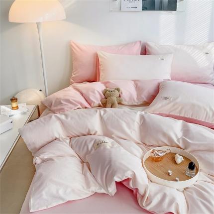 91家纺网 家纺一手货源 找家纺 （总）2022新款全棉13070水洗棉纯色四件套