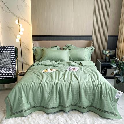 91家纺网 家纺一手货源 找家纺 总100支天丝棉贡缎提花夏被（可配同款床单枕套为夏被四件套）