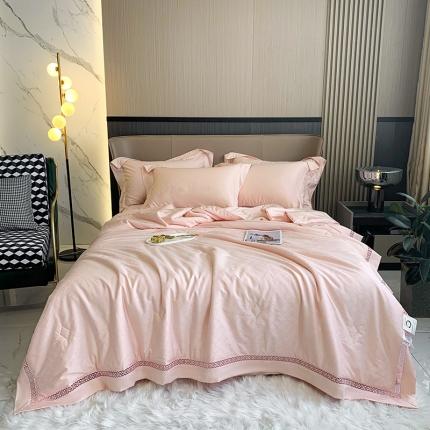 91家纺网 家纺一手货源 找家纺 总100支天丝棉贡缎提花夏被（可配同款床单枕套为夏被四件套）