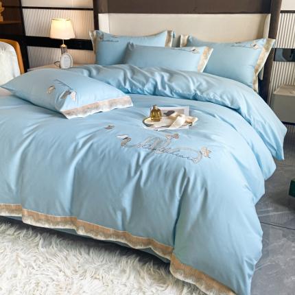 91家纺网 家纺一手货源 找家纺 （总）安妮家居 2022新款全棉刺绣四件套-碟之恋