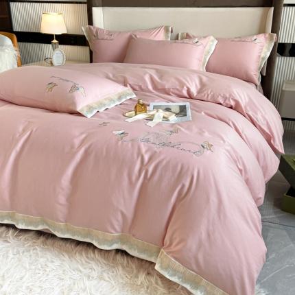 91家纺网 家纺一手货源 找家纺 （总）安妮家居 2022新款全棉刺绣四件套-碟之恋