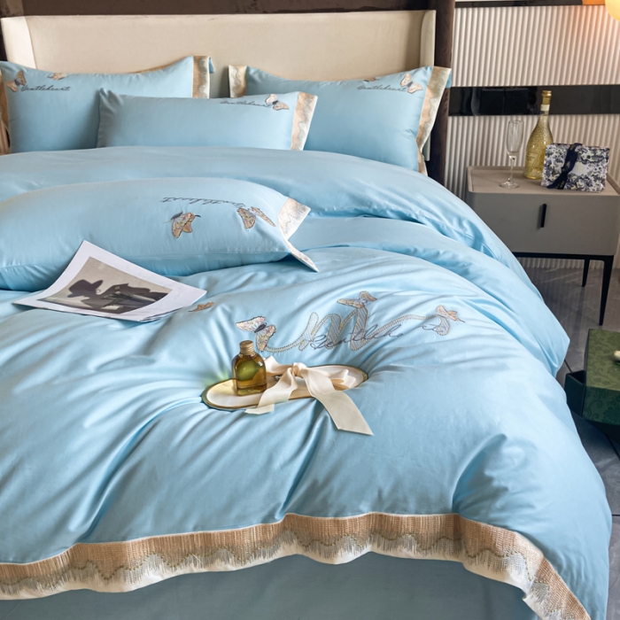 91家纺网 家纺一手货源 找家纺 （总）安妮家居 2022新款全棉刺绣四件套-碟之恋