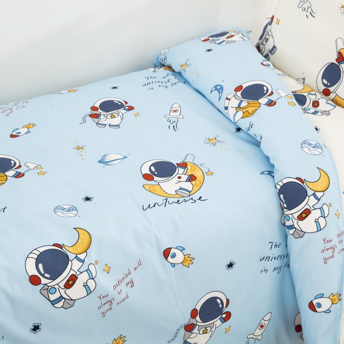 91家纺网 家纺一手货源 找家纺 乐秀 新款40S全棉13372幼儿园三件套六件套 太空漫步