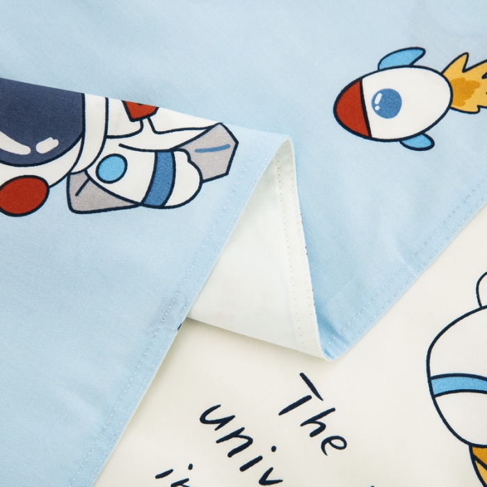 91家纺网 家纺一手货源 找家纺 乐秀 新款40S全棉13372幼儿园三件套六件套 太空漫步