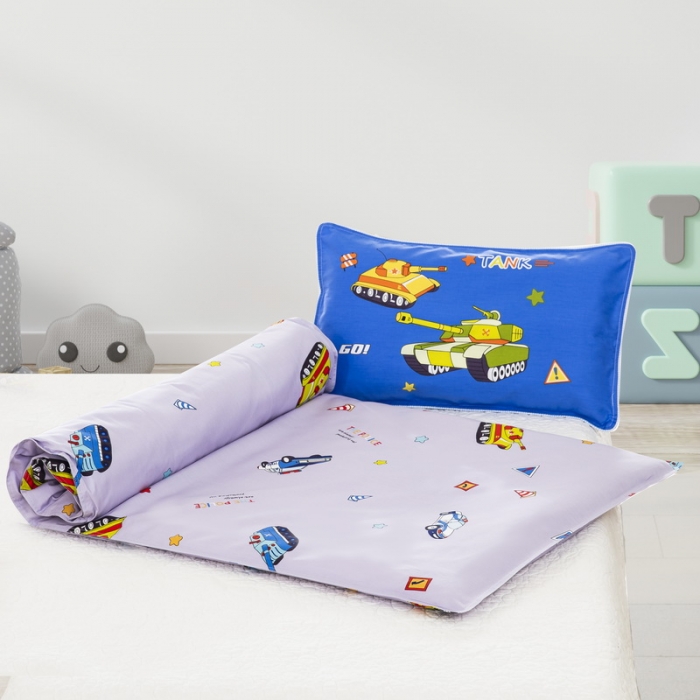 91家纺网 家纺一手货源 找家纺 乐秀 新款40S全棉13372幼儿园三件套六件套 坦克大战