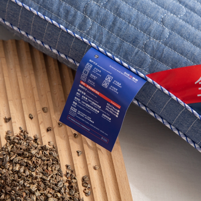 91家纺网 家纺一手货源 找家纺 （总）明星枕业 2022新款全棉水洗棉荞麦枕立体边枕头