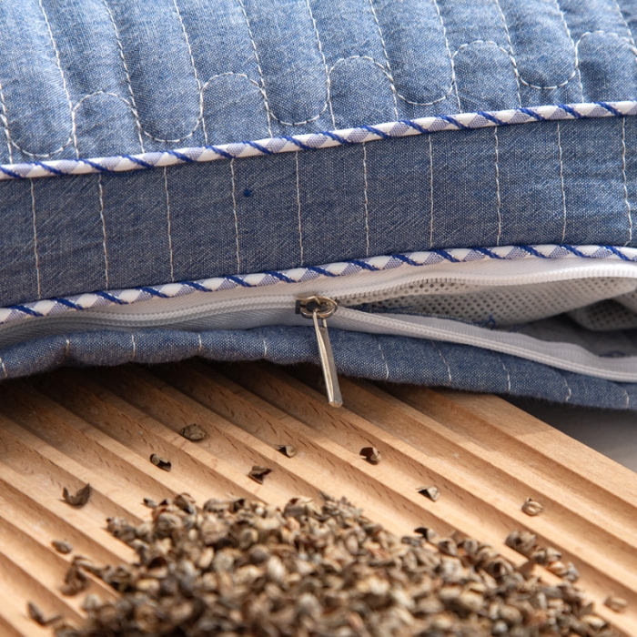 91家纺网 家纺一手货源 找家纺 （总）明星枕业 2022新款全棉水洗棉荞麦枕立体边枕头