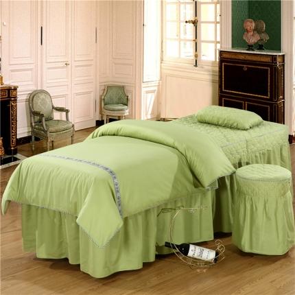 乐逸家纺 2023新品全棉13372简约美容床罩 豆绿