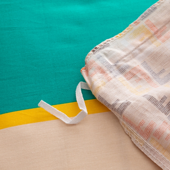 91家纺网 家纺一手货源 找家纺 金爱家 2023新款全棉13372简约条格四件套 格拉