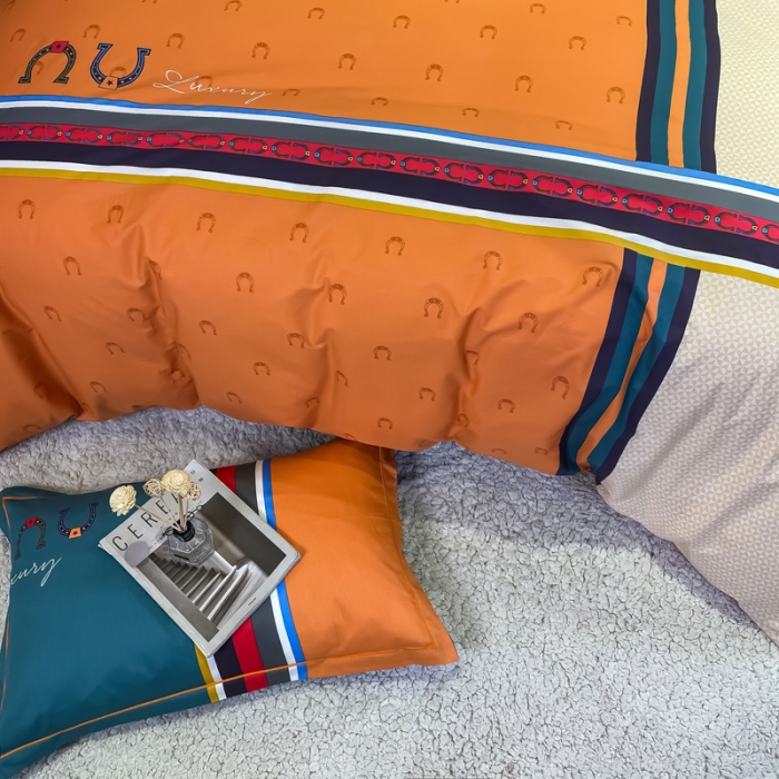 91家纺网 家纺一手货源 找家纺 金爱家 2023新款全棉13372简约条格四件套 凯瑞拉