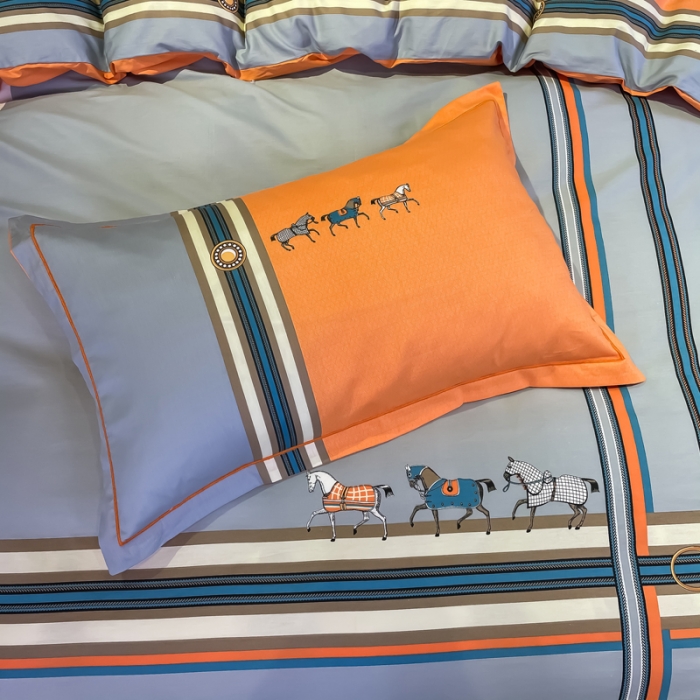 91家纺网 家纺一手货源 找家纺 金爱家 2023新款全棉13372简约条格四件套 拉斐尔