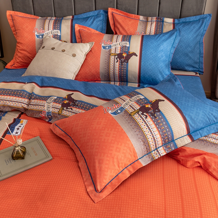 91家纺网 家纺一手货源 找家纺 金爱家 2023新款全棉13372简约条格四件套 欧派