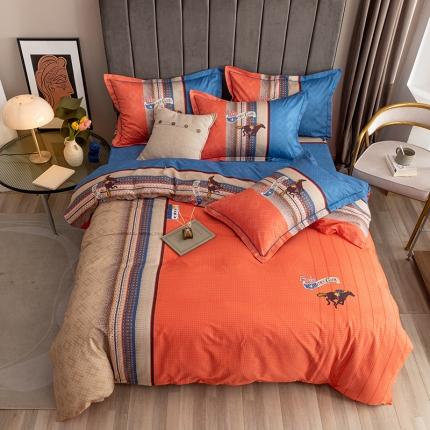 金爱家 2023新款全棉13372简约条格四件套 欧派