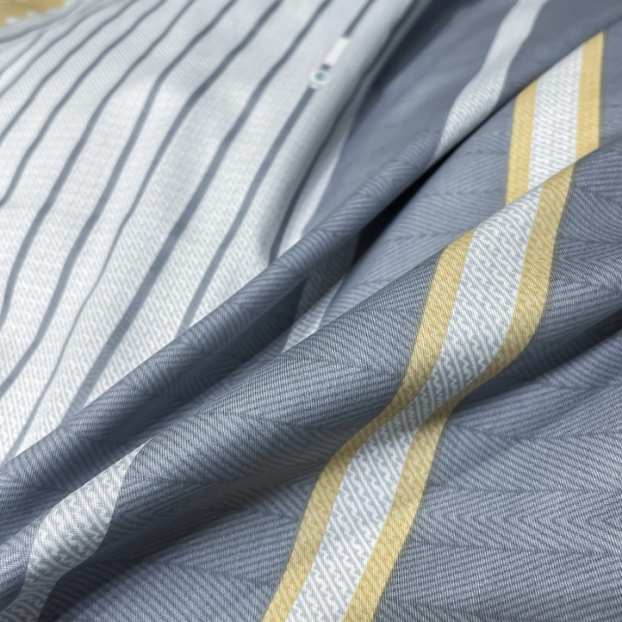 91家纺网 家纺一手货源 找家纺 金爱家 2023新款全棉13372简约条格四件套 往事-绿