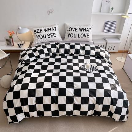 91家纺网 家纺一手货源 找家纺 艾沁 2022新款全棉北欧简约风四件套 独白