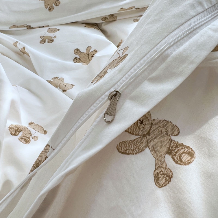 91家纺网 家纺一手货源 找家纺 艾沁 2022新款全棉北欧简约风四件套 小熊-驼