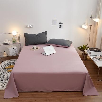 蓝淋家纺 2022新款亲肤磨毛床单 浅豆沙色