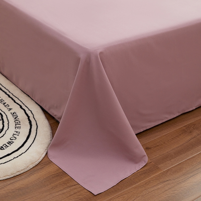 91家纺网 家纺一手货源 找家纺 蓝淋家纺 2022新款亲肤磨毛床单 浅豆沙色