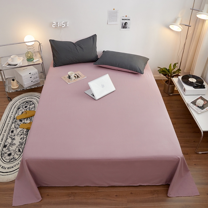 91家纺网 家纺一手货源 找家纺 蓝淋家纺 2022新款亲肤磨毛床单 浅豆沙色