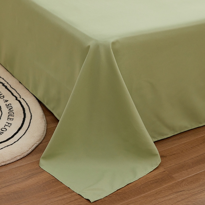 91家纺网 家纺一手货源 找家纺 蓝淋家纺 2022新款亲肤磨毛床单 浅绿色