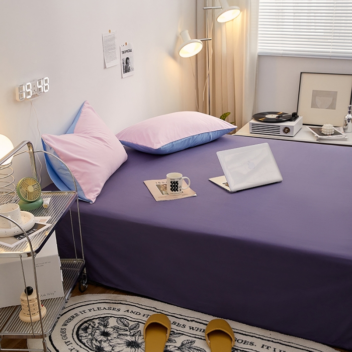 91家纺网 家纺一手货源 找家纺 蓝淋家纺 2022新款亲肤磨毛床单 深色青