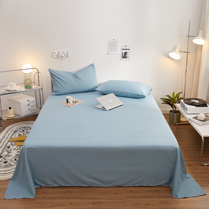 91家纺网 家纺一手货源 找家纺 蓝淋家纺 2022新款亲肤磨毛床单 水绿色