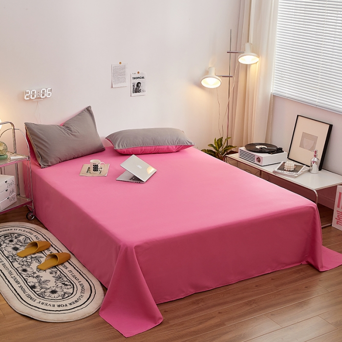 91家纺网 家纺一手货源 找家纺 蓝淋家纺 2022新款亲肤磨毛床单 西红色