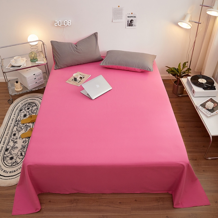 91家纺网 家纺一手货源 找家纺 蓝淋家纺 2022新款亲肤磨毛床单 西红色