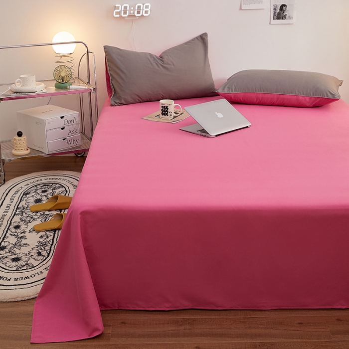 91家纺网 家纺一手货源 找家纺 蓝淋家纺 2022新款亲肤磨毛床单 西红色