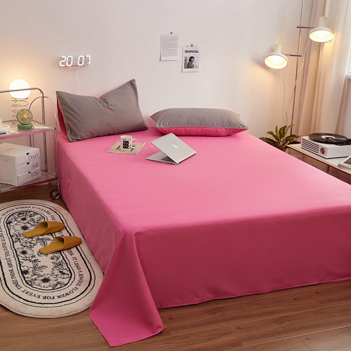 91家纺网 家纺一手货源 找家纺 蓝淋家纺 2022新款亲肤磨毛床单 西红色