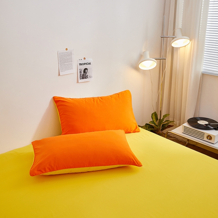 91家纺网 家纺一手货源 找家纺 蓝淋家纺 2022新款亲肤磨毛床单 杏黄