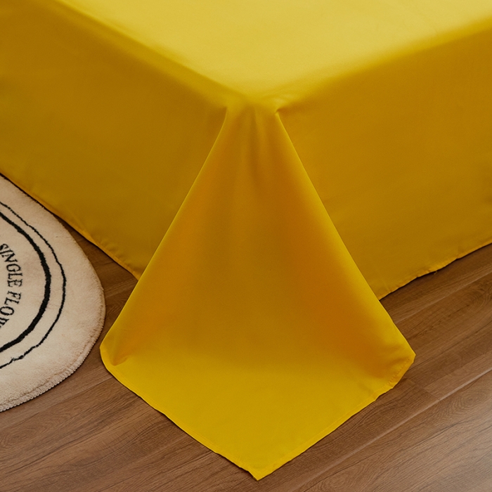 91家纺网 家纺一手货源 找家纺 蓝淋家纺 2022新款亲肤磨毛床单 杏黄