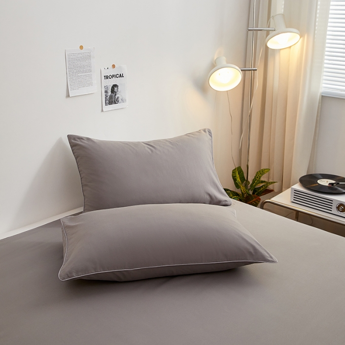 91家纺网 家纺一手货源 找家纺 蓝淋家纺 2022新款亲肤磨毛床单 银灰色