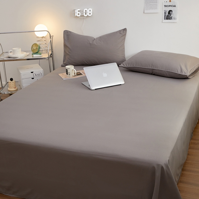 91家纺网 家纺一手货源 找家纺 蓝淋家纺 2022新款亲肤磨毛床单 银灰色