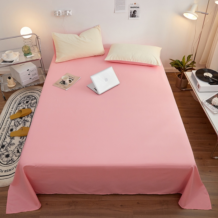 91家纺网 家纺一手货源 找家纺 蓝淋家纺 2022新款亲肤磨毛床单 玉色