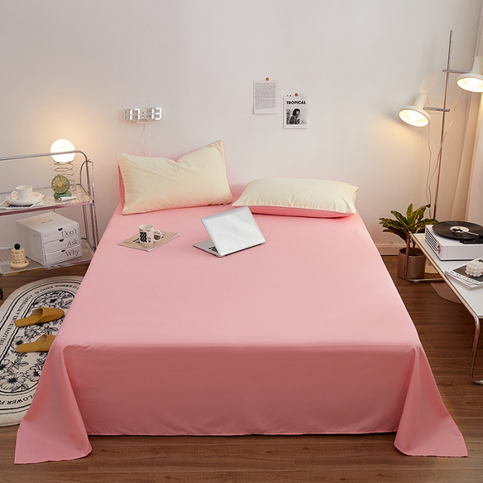 91家纺网 家纺一手货源 找家纺 蓝淋家纺 2022新款亲肤磨毛床单 玉色