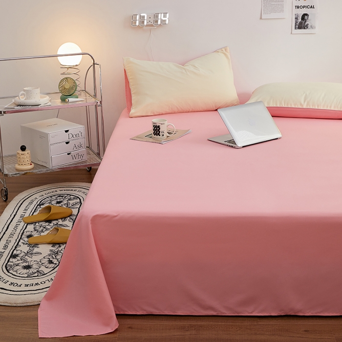 91家纺网 家纺一手货源 找家纺 蓝淋家纺 2022新款亲肤磨毛床单 玉色