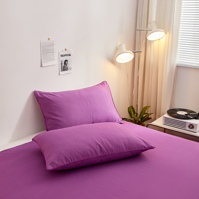 91家纺网 家纺一手货源 找家纺 蓝淋家纺 2022新款亲肤磨毛床单 紫色