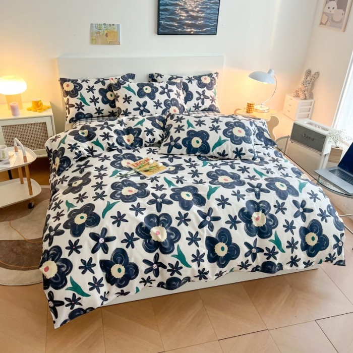 91家纺网 家纺一手货源 找家纺 感遇 2022新款全棉印花四件套第三批 复古哑金花