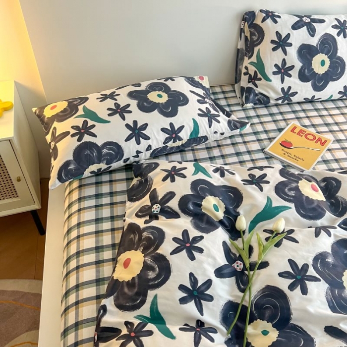 91家纺网 家纺一手货源 找家纺 感遇 2022新款全棉印花四件套第三批 复古哑金花