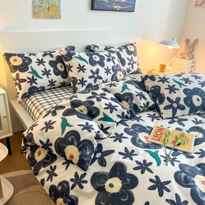 91家纺网 家纺一手货源 找家纺 感遇 2022新款全棉印花四件套第三批 复古哑金花