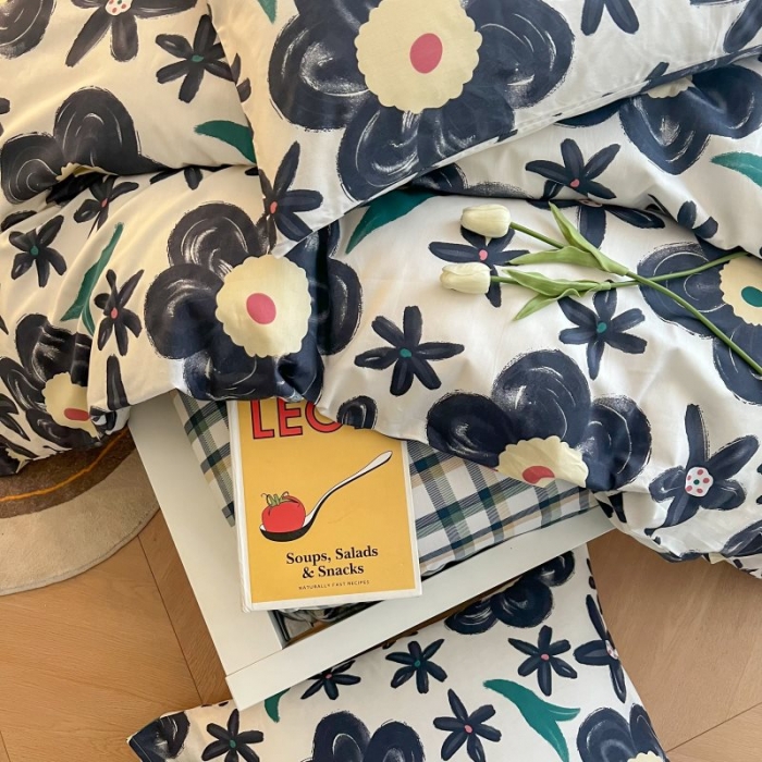 91家纺网 家纺一手货源 找家纺 感遇 2022新款全棉印花四件套第三批 复古哑金花