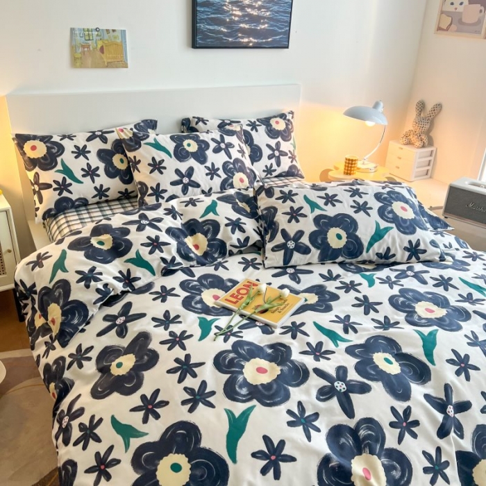 91家纺网 家纺一手货源 找家纺 感遇 2022新款全棉印花四件套第三批 复古哑金花