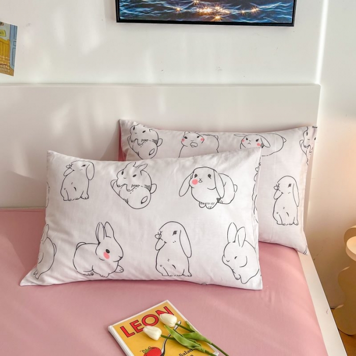 91家纺网 家纺一手货源 找家纺 感遇 2022新款全棉印花四件套第三批 小白兔