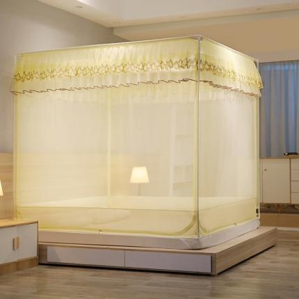 91家纺网 家纺一手货源 找家纺 总夏彩新款U型三开门外穿坐床蚊帐系列-货号88538