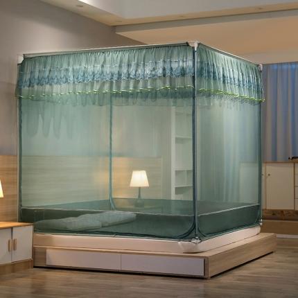 91家纺网 家纺一手货源 找家纺 总夏彩新款U型三开门外穿坐床蚊帐系列-货号88538