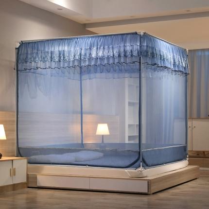 91家纺网 家纺一手货源 找家纺 总夏彩新款U型三开门外穿坐床蚊帐系列-货号88538